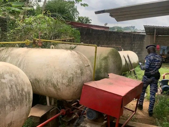 Côte d’Ivoire / La gendarmerie nationale démantèle une unité illégale de gaz et un dépôt de contrefaçon de boissons