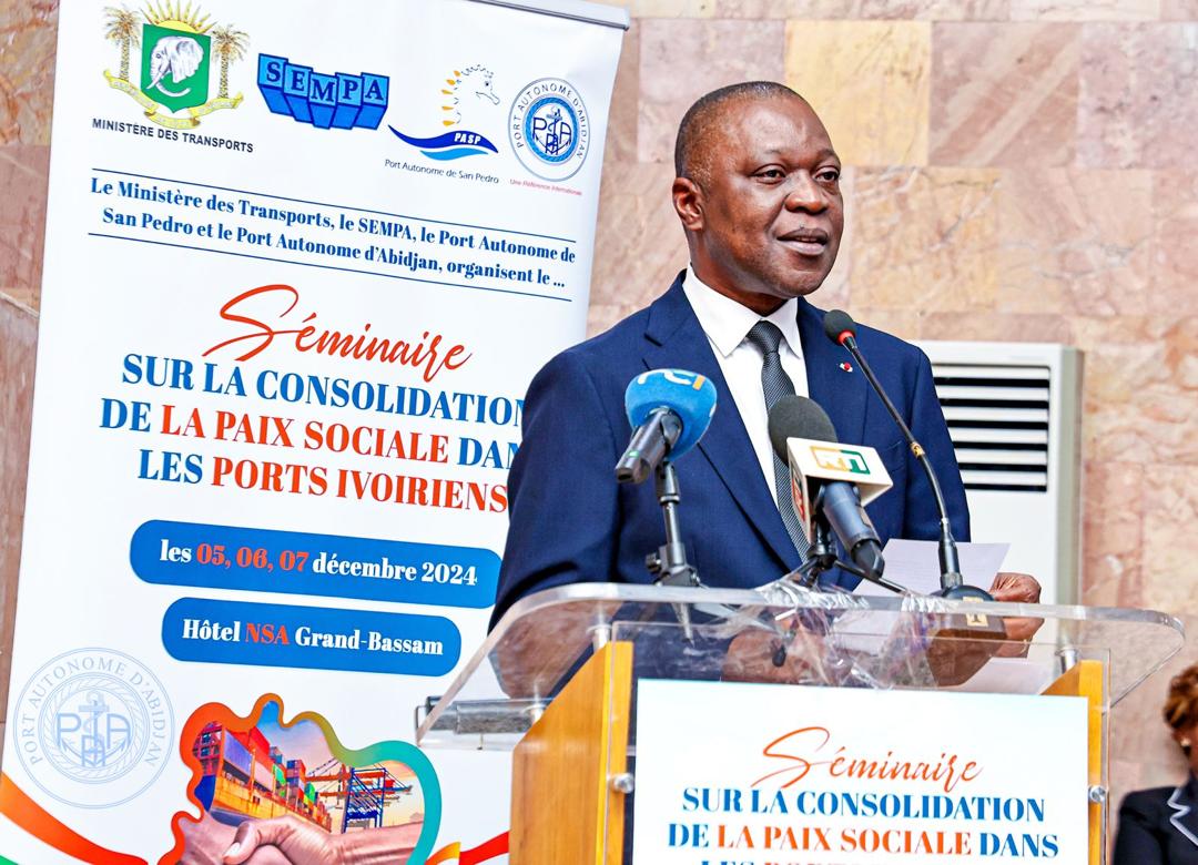 Côte d’Ivoire : Le ministre Amadou Koné appelle à une trêve durable dans les ports ivoiriens
