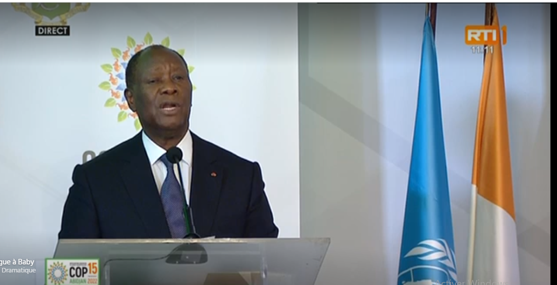 Côte d’Ivoire / Ouverture de la Cop 15 : Alassane Ouattara appelle les pays industrialisés à tenir leurs engagement